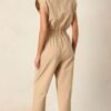 But A Dream Taupe Cotton Cargo Jumpsuit