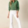 Carolina Chic Cotton Green Button Front Top