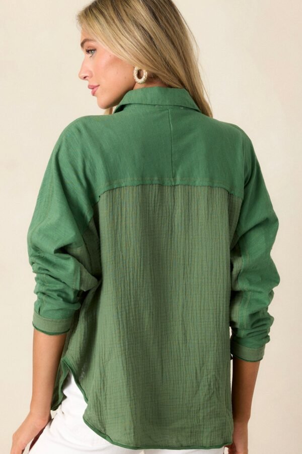 Carolina Chic Cotton Green Button Front Top