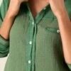 Carolina Chic Cotton Green Button Front Top