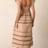 Can't Live Without Tan Stripe Tiered Midi Dress