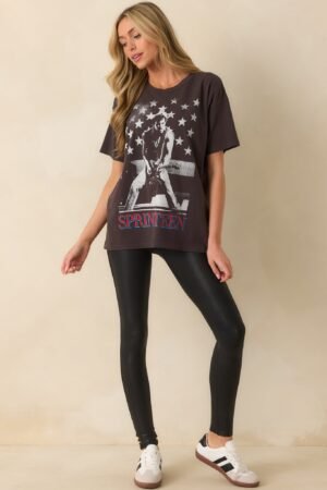 Bruce Springsteen Photo Black Cotton One Size Tee