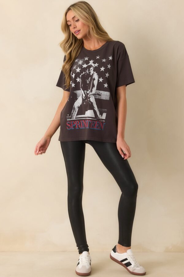 Bruce Springsteen Photo Black Cotton One Size Tee