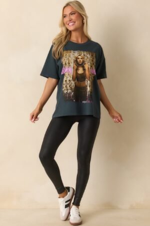 Britney Spears Black Cotton Oops I Did It Again Merch Tee