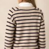 Calm Evening Beige Stripe Long Sleeve Top