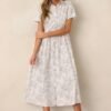 Believe It Cotton Light Grey Toile Maxi Dress