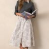 Believe It Cotton Light Grey Toile Maxi Dress