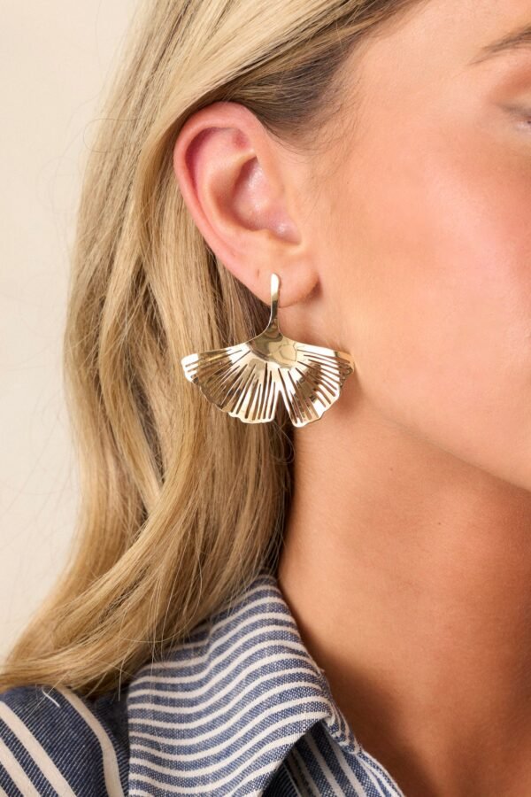 Breaking The Silence Gold Ginkgo Leaf Earrings