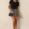 Autumn Serenade Black Tweed Mini Skort
