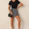 Autumn Serenade Black Tweed Mini Skort