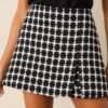 Autumn Serenade Black Tweed Mini Skort