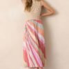 Celestial Cascade Taupe Multi Pleated Midi Dress