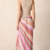 Celestial Cascade Taupe Multi Pleated Midi Dress