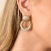 Bonded Together Gold Textured Drop Earrings