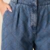 Born For This Dark Wash Quilted Wide Leg Jeans