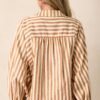 Bridge Over Water Tan Stripe Button Front Top