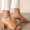 Boost In My Step Camel Short Block Heels