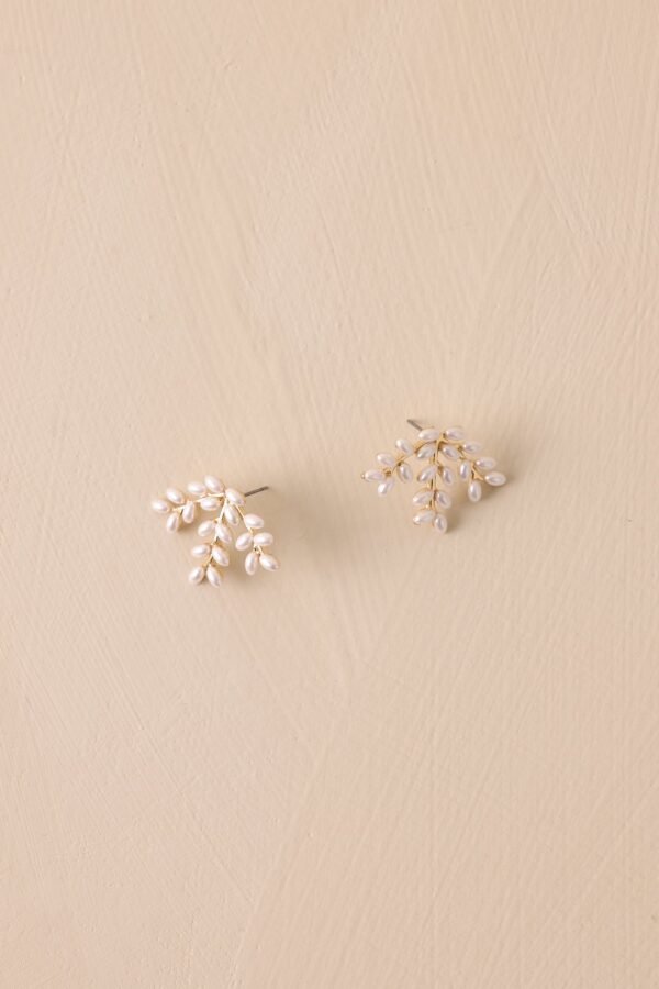 Blossom Burst Gold Pearl Earrings