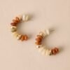 Bell Bottom Blues Brown Beaded Hoop Earrings