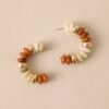 Bell Bottom Blues Brown Beaded Hoop Earrings