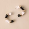 Bell Bottom Blues Black Beaded Hoop Earrings