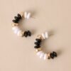 Bell Bottom Blues Black Beaded Hoop Earrings