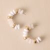 Bell Bottom Blues White Beaded Hoop Earrings