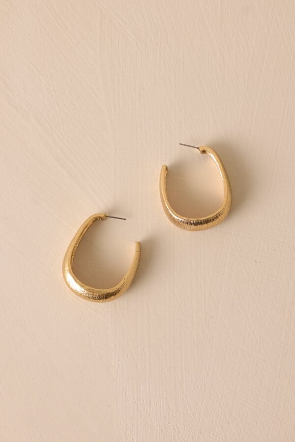 Cascading Waters Gold Square Hoops