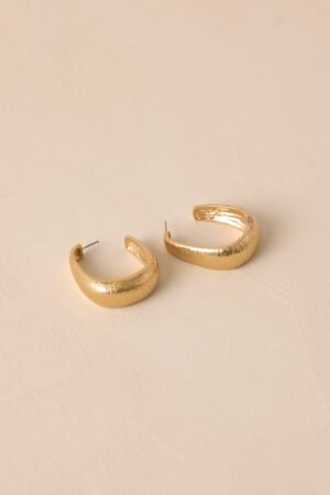 Cascading Waters Gold Square Hoops