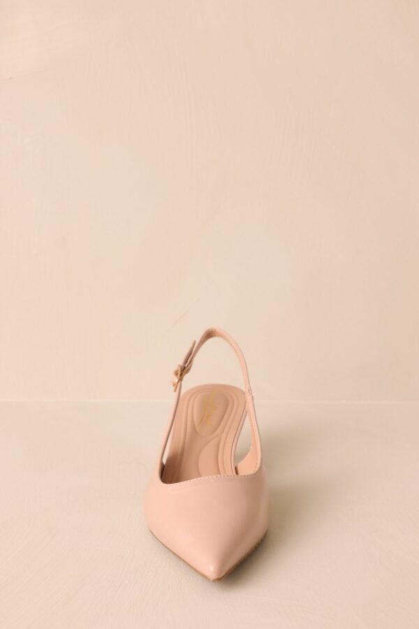 Celestial Dreams Nude Pointed-Toe Slingback Kitten Heels