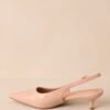 Celestial Dreams Nude Pointed-Toe Slingback Kitten Heels