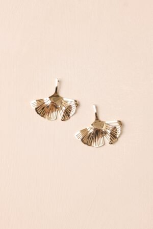 Breaking The Silence Gold Ginkgo Leaf Earrings