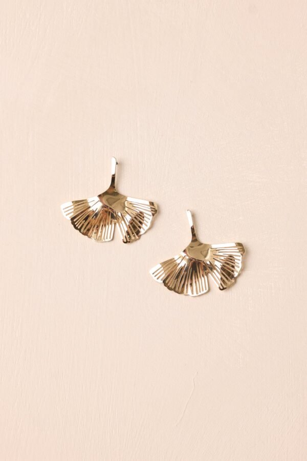 Breaking The Silence Gold Ginkgo Leaf Earrings