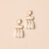 Can't Keep Waiting Gold Ivory Pearlescent Drop Earrings