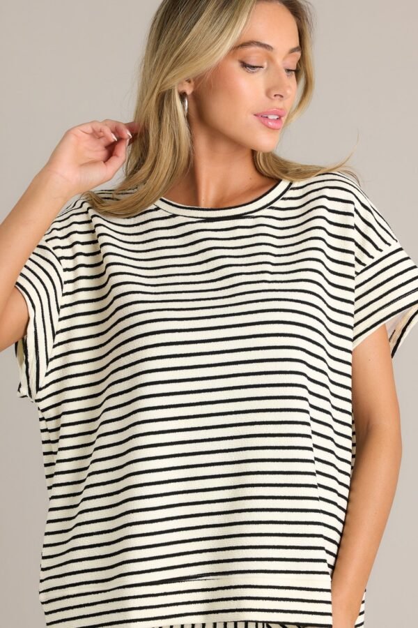 Blissful Horizon Black Stripe Top