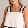 Bold Elegance Beige Ricrac Tank Top