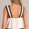 Bold Elegance Beige Ricrac Tank Top