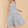 At The Orchard Navy Stripe Maxi Dress