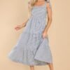 At The Orchard Navy Stripe Maxi Dress