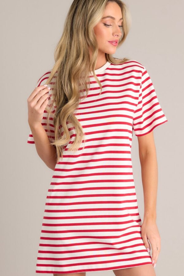 Authentic Moments Red Stripe T-Shirt Dress