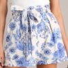 Awakening Inner Strength Ivory & Blue Floral Shorts