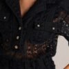Barefoot On The Beach Black Open Knit Cover Up Romper