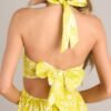 Be Blissfully Happy Yellow Floral Halter Maxi Dress