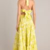 Be Blissfully Happy Yellow Floral Halter Maxi Dress