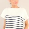 Be Brave Navy Striped Knitted Sweater Top