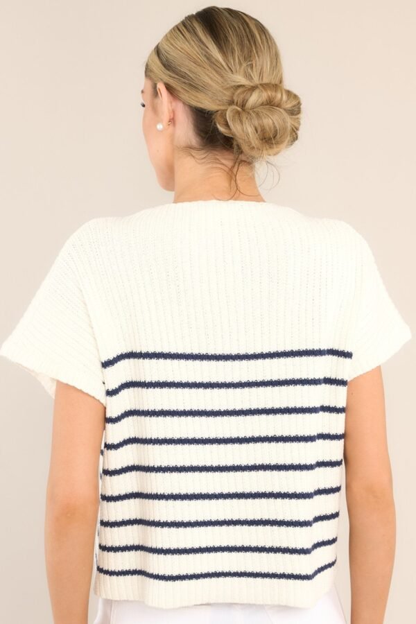 Be Brave Navy Striped Knitted Sweater Top