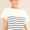 Be Brave Navy Striped Knitted Sweater Top