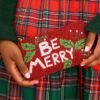 Be Merry Red Beaded Pouch