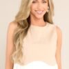 Be Mindful Tan Scalloped Cropped Top