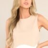Be Mindful Tan Scalloped Cropped Top